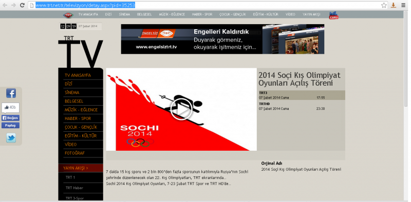 TRT'den No Sochi açılımı!!!