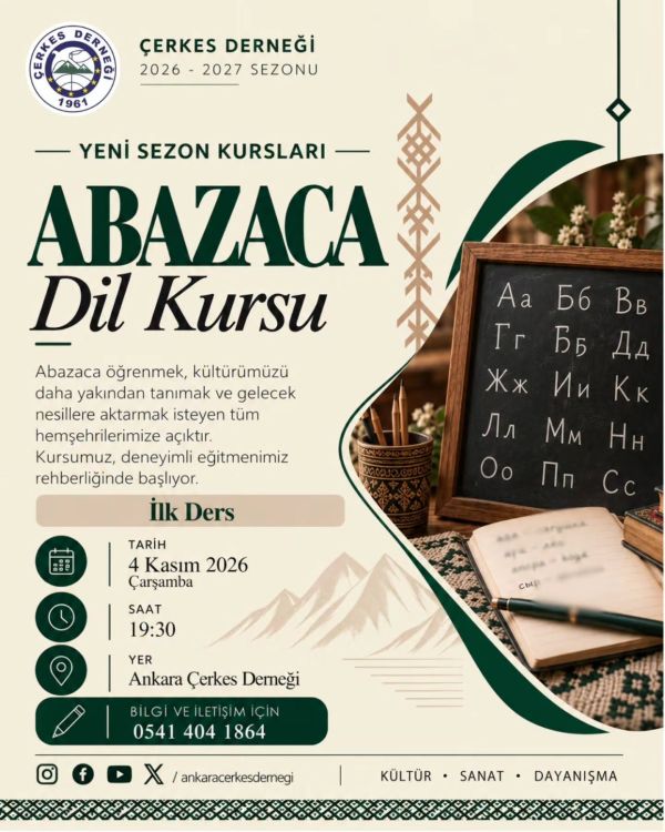 ABAZACA DİL KURSUMUZ BAŞLIYOR!
